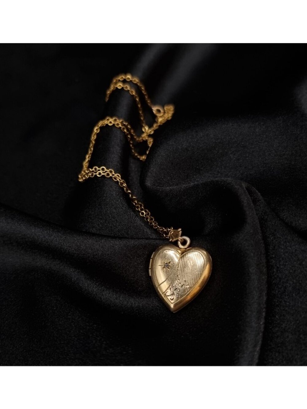 Vintage 1940s-1950s Gold-Filled Heart Locket Necklace